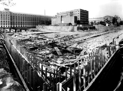 1932 (Oct 1) South Bldg progress photo from 12th and C Sts looking NW USDA Construction Photo Collection (1)
