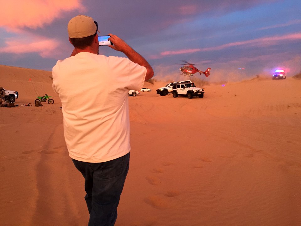 BLMer Eric Coulter photographing Imperial Sand Dunes Recreation Area in the El Centro Field Office