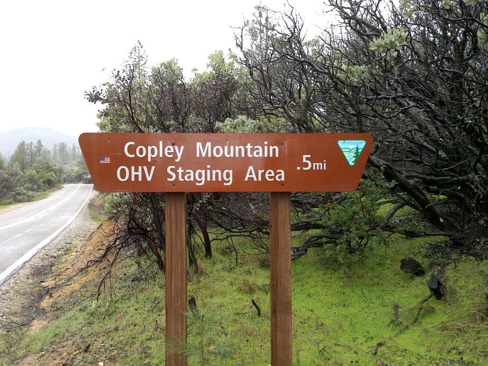 Sign for Copley Mountain