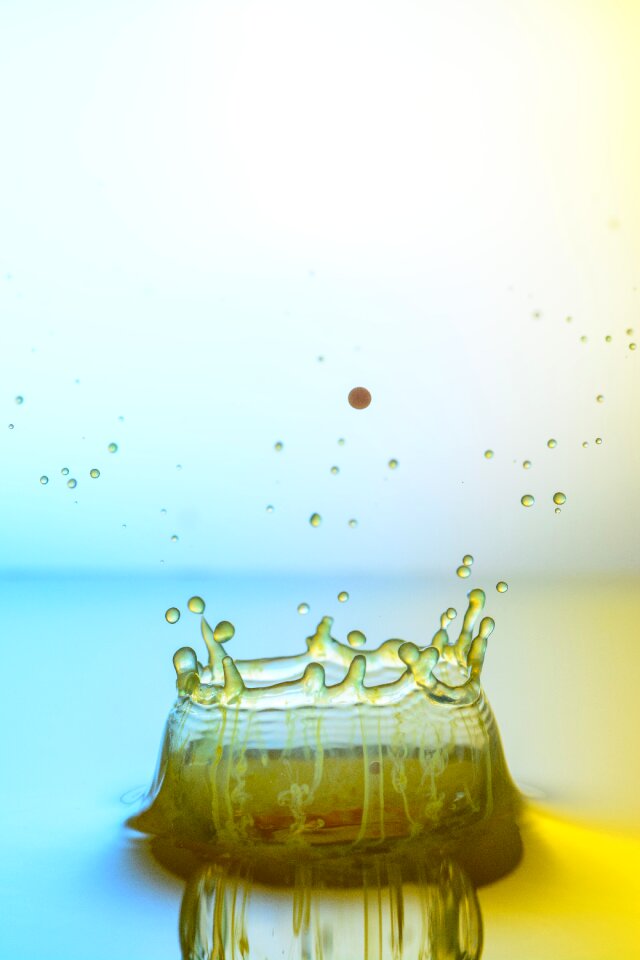 Drop of water liquid inject