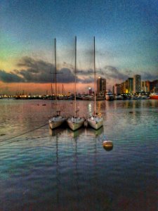 Three Sailboats, Manila Bay Sunset