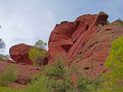 Red rocks texture montsant photo