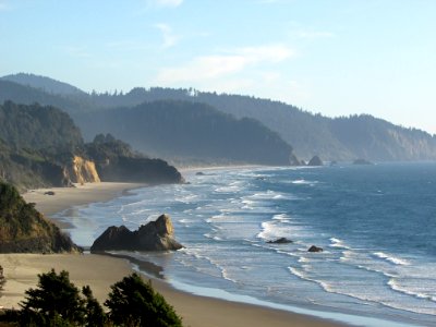 Hug Point at Pacific Coast in OR photo