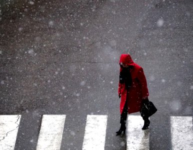 Nieve sobre rojo photo