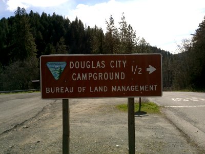 Sign for Douglas City Campground