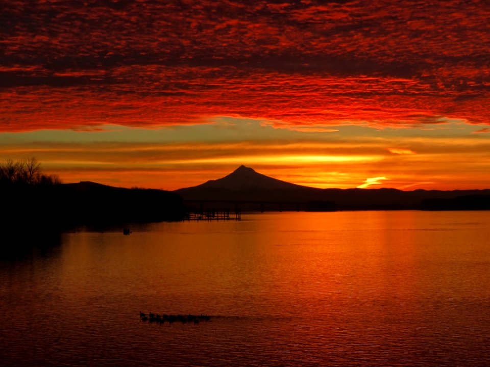 Sunrise at Columbia River in Vancouver, WA