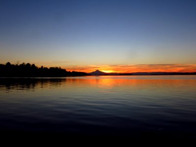 Sunrise with Mt. Hood and Columbia River in Washington