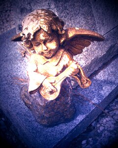 Cupid statue cemetery photo