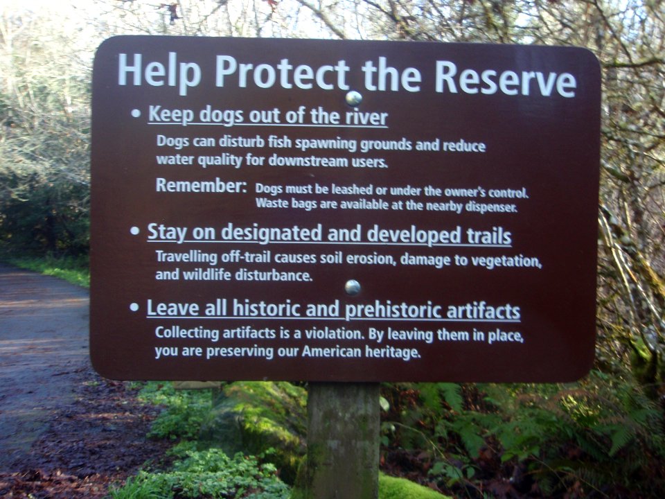 Signs in Headwaters Forest Reserve