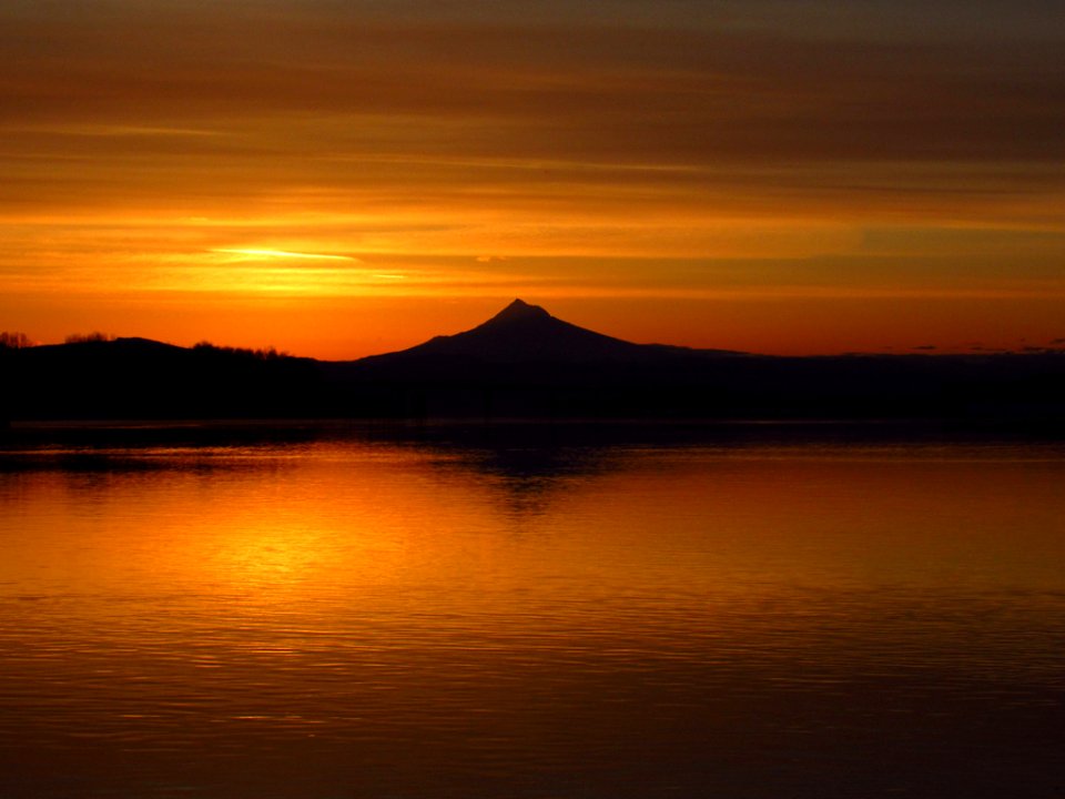 Sunrise at Columbia River and Mt. Hood