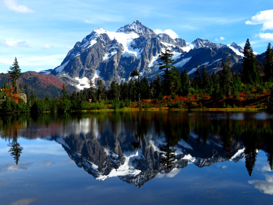 Mt. Shuksan and Picture Lake in WA