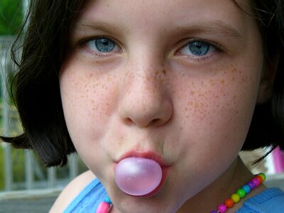 Freckles bubble gum cute