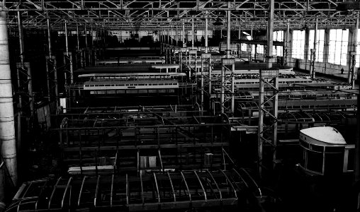 393; Interior of Kilbirnie Tram Barns - Circa 1940