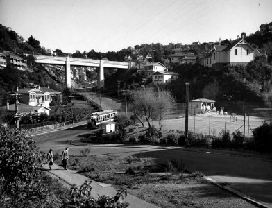 11; Kelburn Viaduct from Glenmore Street - 1940s