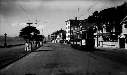 283; Oriental Parade, Tram No. 131 bound for Lambton Station - Circa 1936