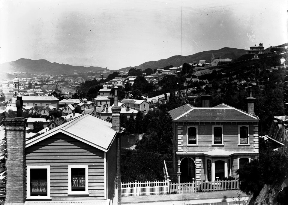 54; Residential area of wooden dwellings, Thorndon - Circa 1880