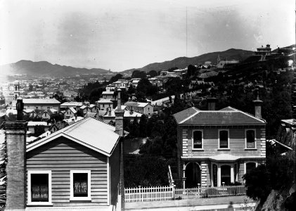 54; Residential area of wooden dwellings, Thorndon - Circa 1880