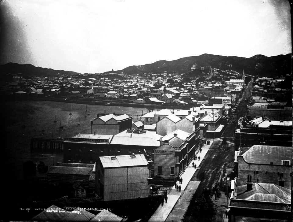 73; Willis Street, from Post Office Tower - Circa 1884 - Glass Plate Negative