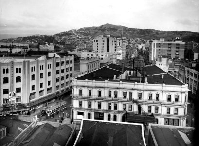 108; James Smith and the Royal Oak Hotel , corner of Cuba Street and Manners Street - Circa 1940