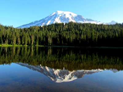 Reflection Lakes at Mt. Rainier NP in Washington photo