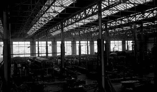 392; Interior of Kilbirnie Tram Barns - Circa 1940