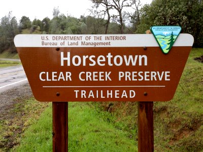 Sign for Horsetown Clear Creek Preserve