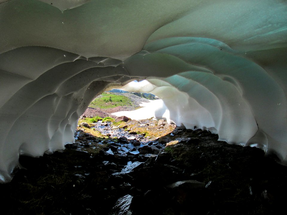 Snow Cave on Skyline Trail at Mt. Rainier NP in WA