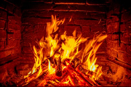 Barbecue wood flame photo