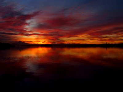 Sunrise at Columbia River and Mt. Hood