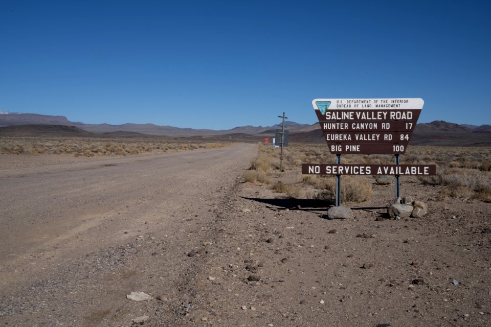 Saline Valley Road Sign