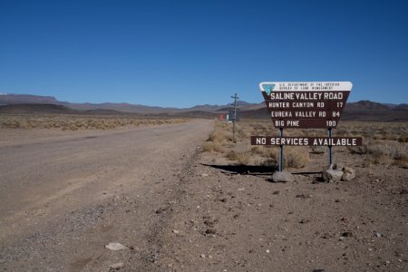 Saline Valley Road Sign