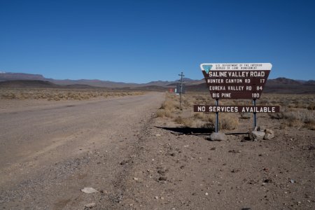 Saline Valley Road Sign photo