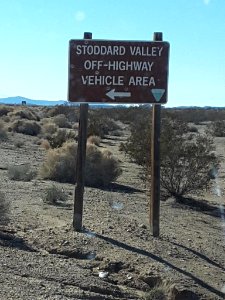Sign in Stoddard Valley OHV Area
