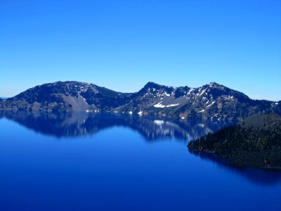Wizard Island at Crater Lake NP in OR photo