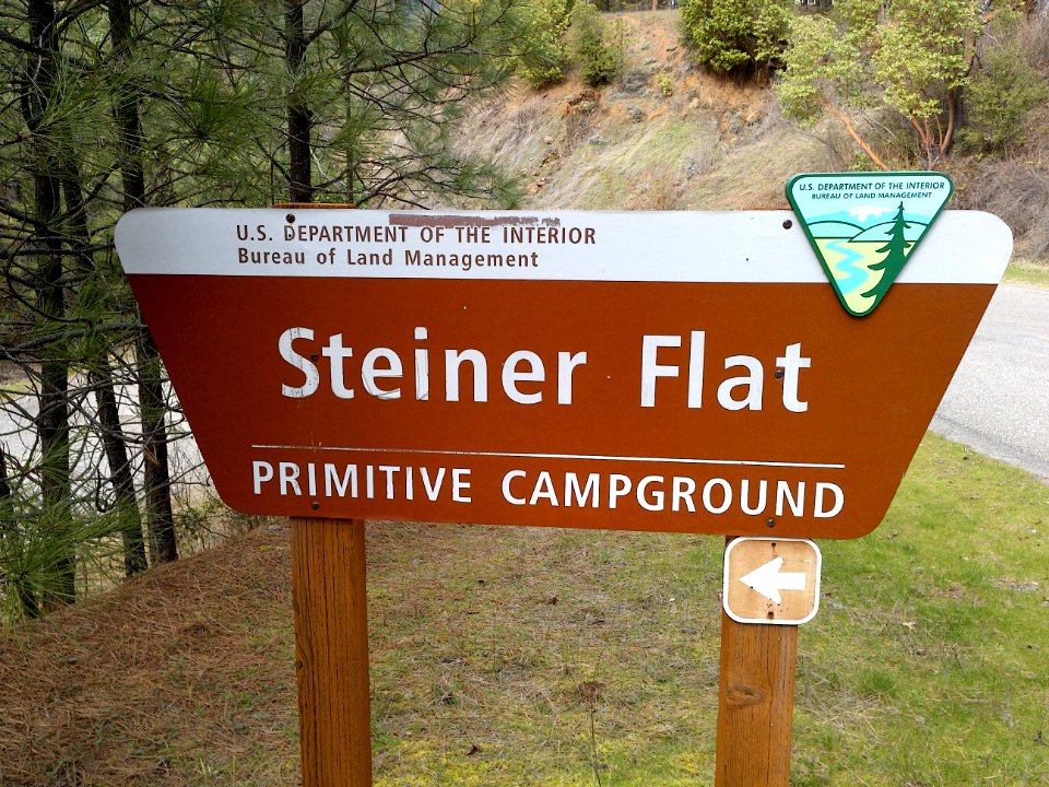 Sign for Steiner Flat Primitive Campground
