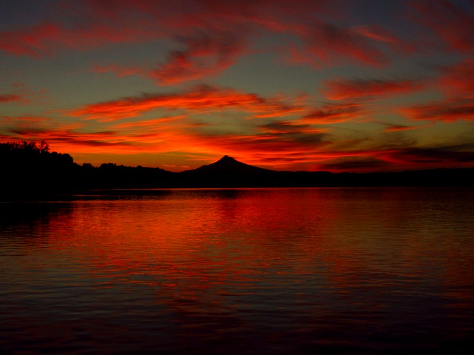 Sunrise at Columbia River and Mt. Hood