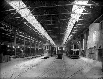 7; Interior of Tramshed, Newtown - Circa 1900