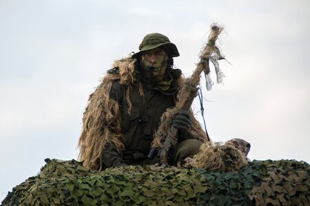 Camouflage army soldier photo