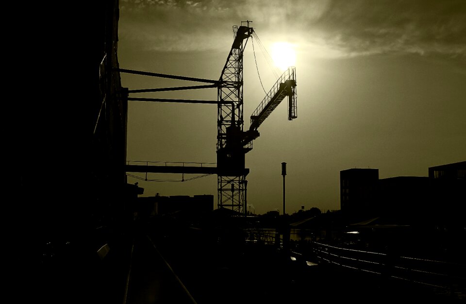 Crane silhouette outline