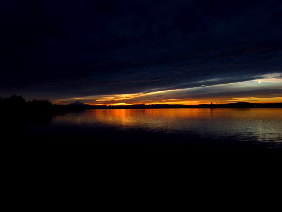 Sunrise at Columbia River and Mt. Hood