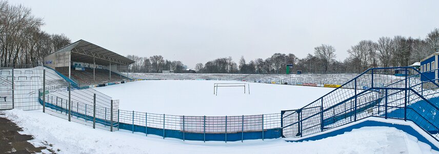 Football pitch snow winter