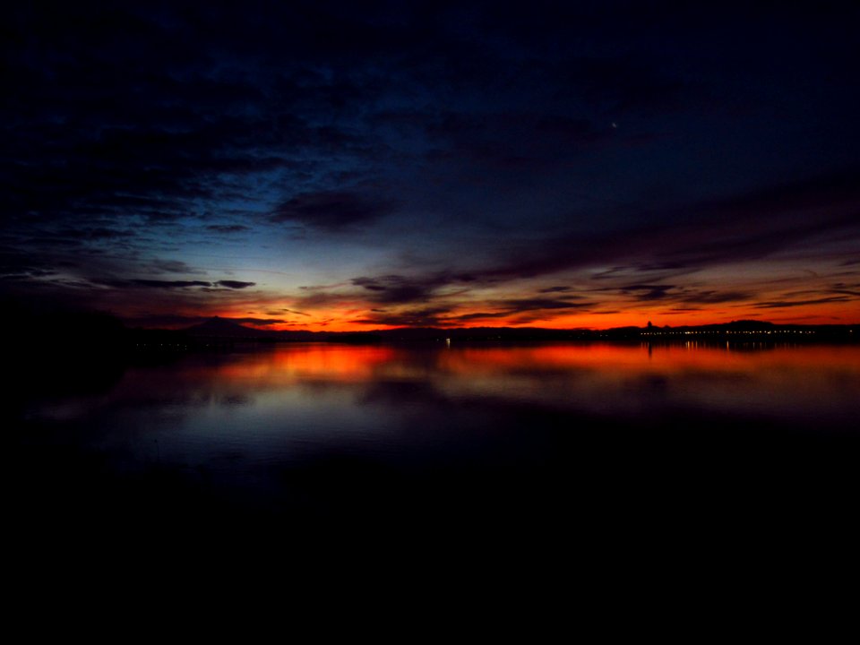Sunrise at Columbia River and Mt. Hood