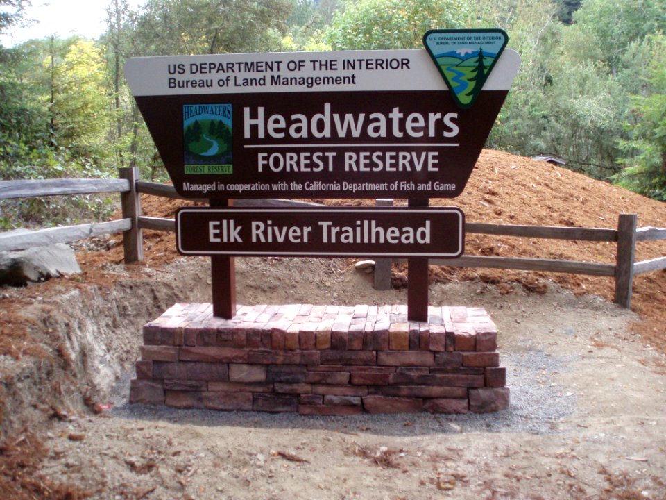 Signs in Headwaters Forest Reserve