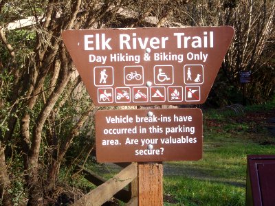 Signs in Headwaters Forest Reserve