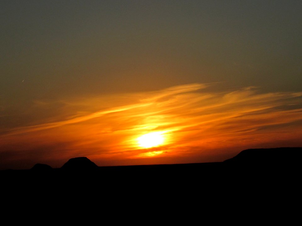 Sunset at Petrified Forest NP in Arizona