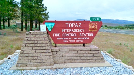Sign at Topaz Interagency Fire Control Station photo