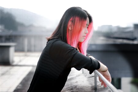 Woman model red hair