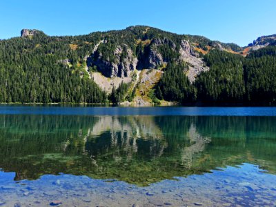 Mowich Lake at Mt. Rainier NP in Washington photo