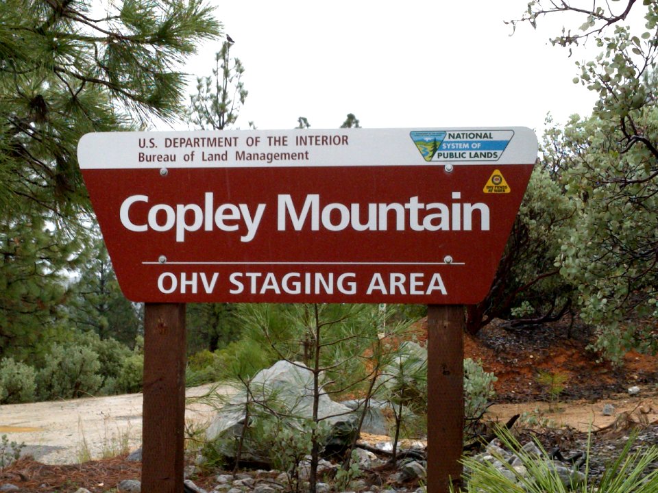 Sign for Copley Mountain