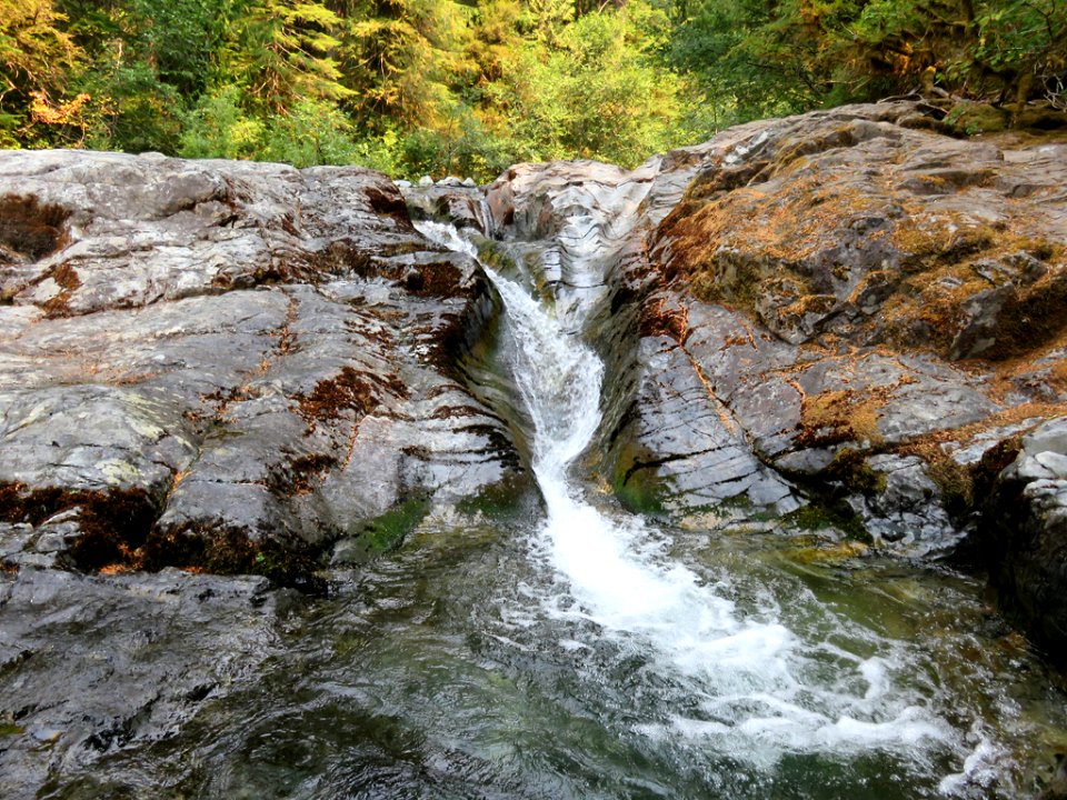 Natural Water Slide at Santiam River in Oregon